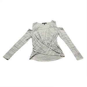 White House Black Market Open Shoulder Cold Shoulder Wrap Style Knit Blouse S